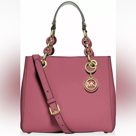 Michael Kors Pink Shoulder Bag with Gold Chain - Picture 1 of 10